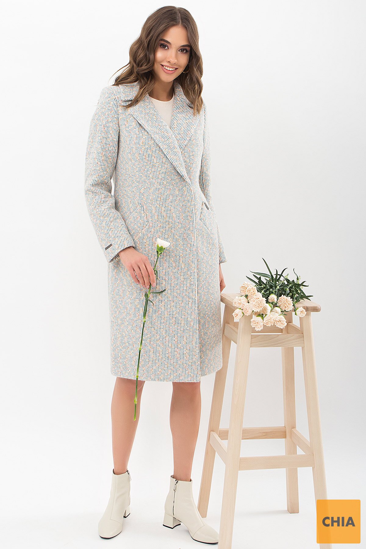 Пальто П-323-100 2809-голуб-розов.точка