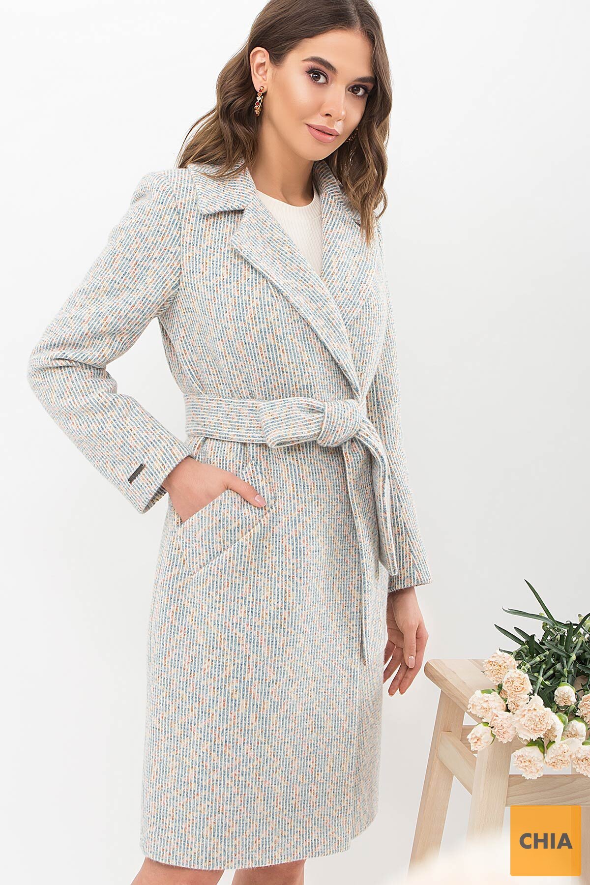 Пальто П-323-100 2809-голуб-розов.точка