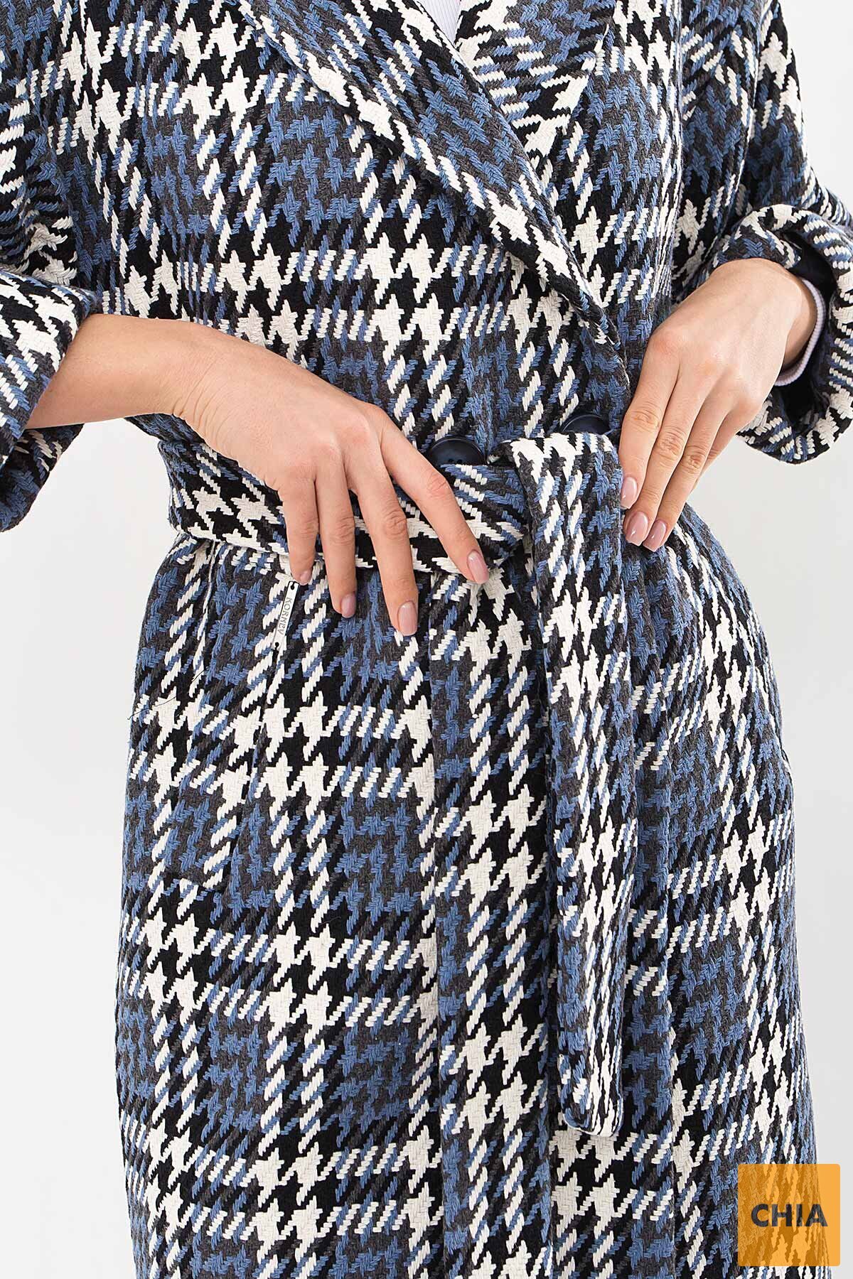 Пальто П-300-100 (Л) 2451-лапка ч/б-джинс