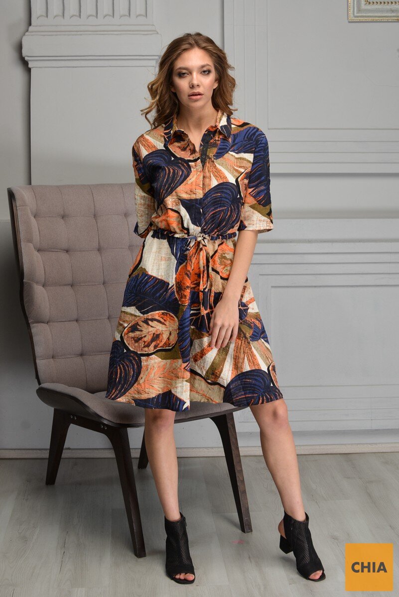 Эффектное платье рубашечного кроя с застежкой на кнопки с поясом фиолетовое