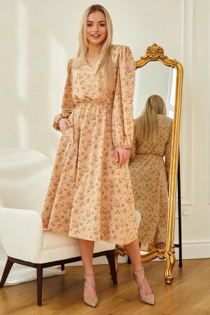 Jadone Fashion: Платье Рут без ремня персиковый - фото 1