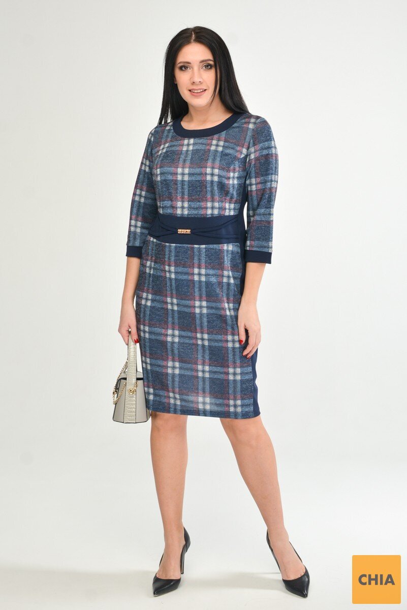 Ангоровое платье в клетку большого размера