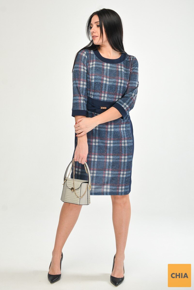 Ангоровое платье в клетку большого размера