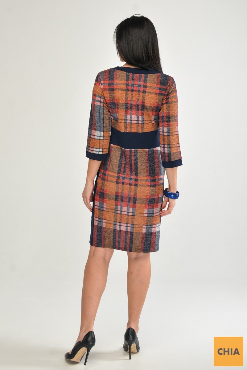 Платье из принтованной ангоры с рукавами 3/4