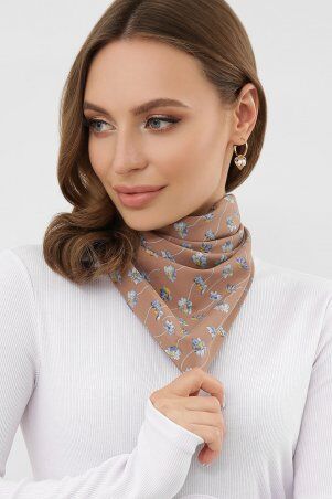 Маска Платок коричневый-голуб.цветок