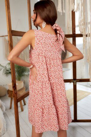 KOTIKI: Свободное платье в мелкий цветочный принт розового цвета 2053 - фото 5