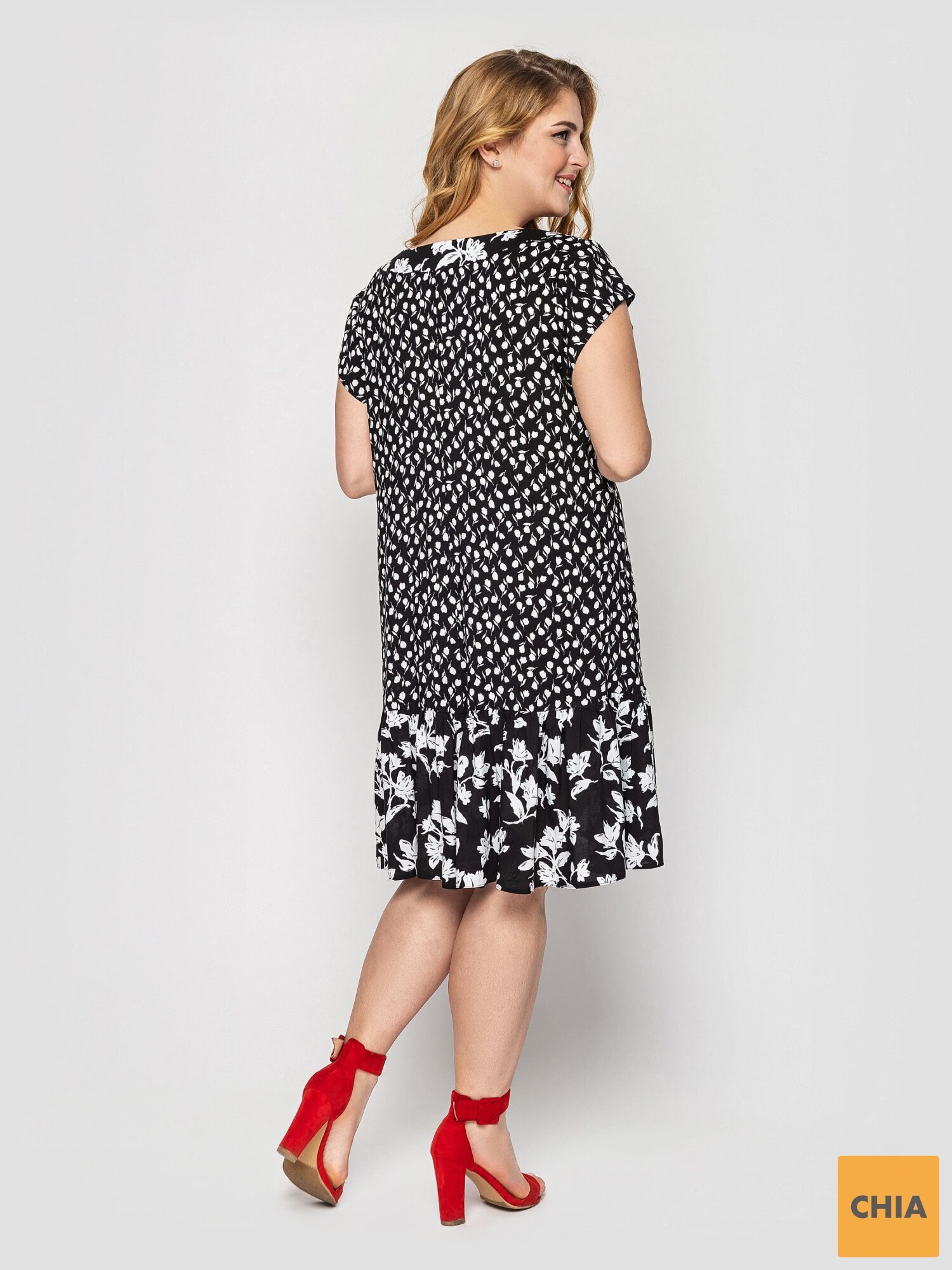 Платье Яна черно-белое