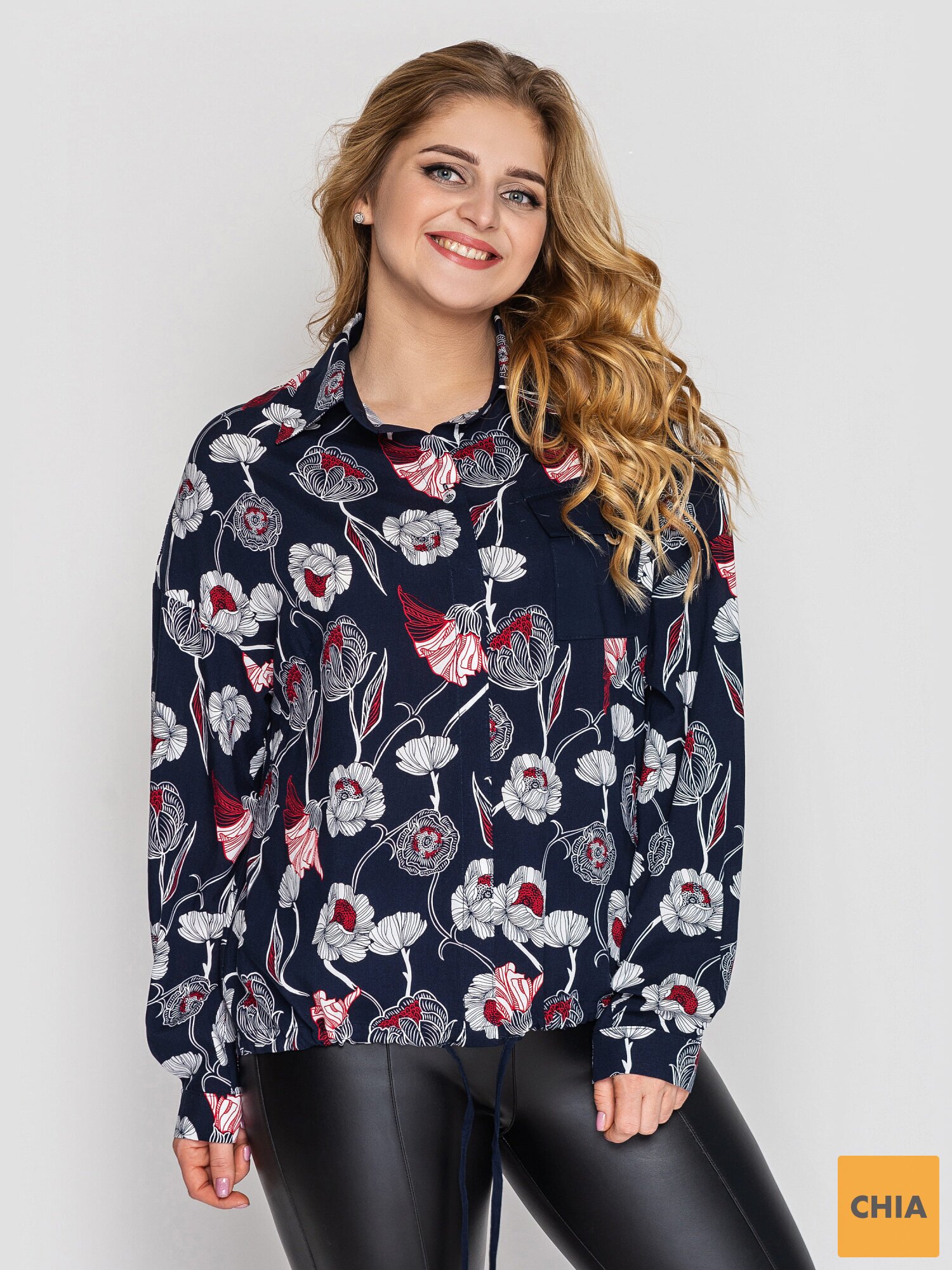 Рубашка женская Китти синяя