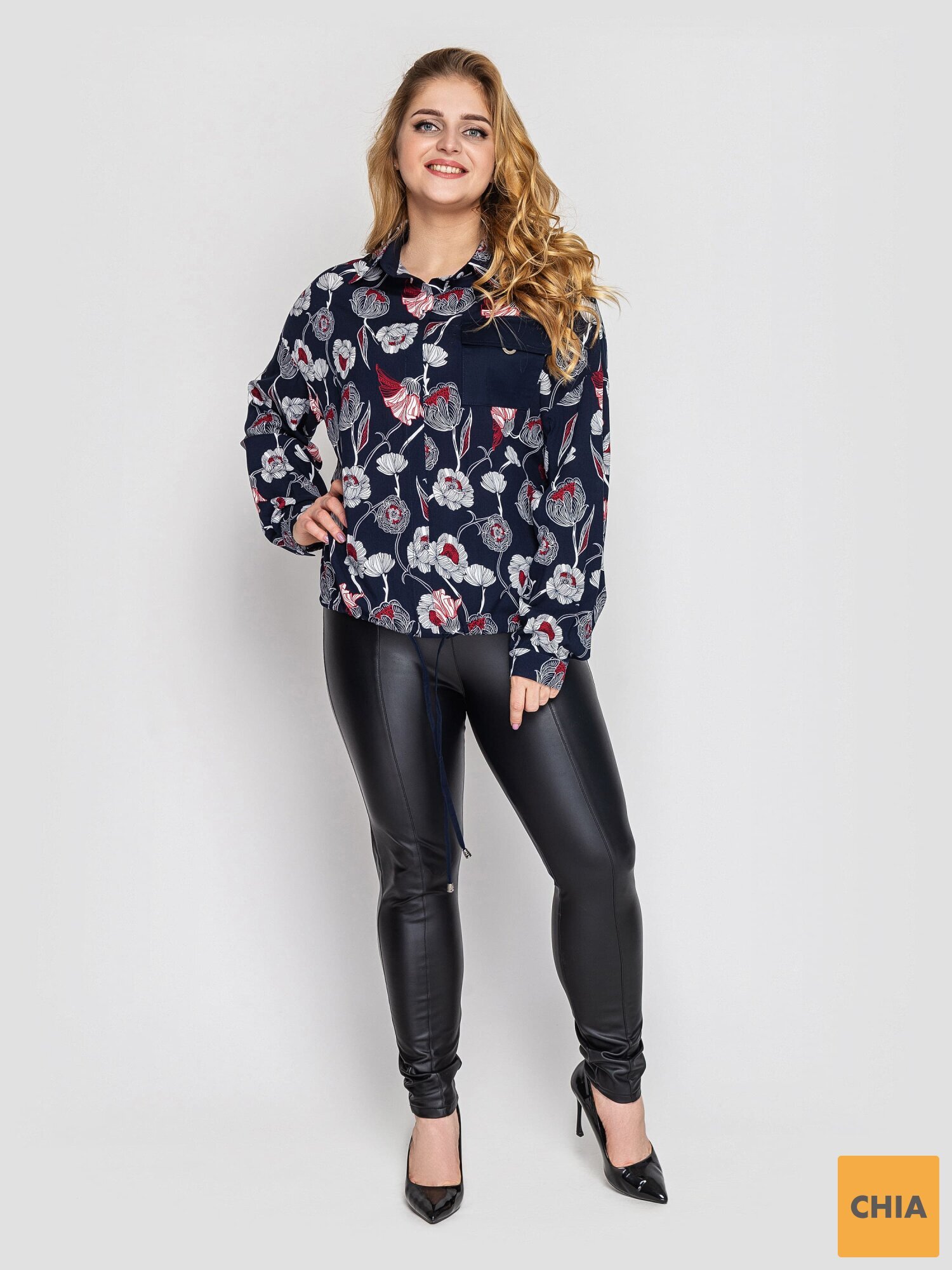 Рубашка женская Китти синяя