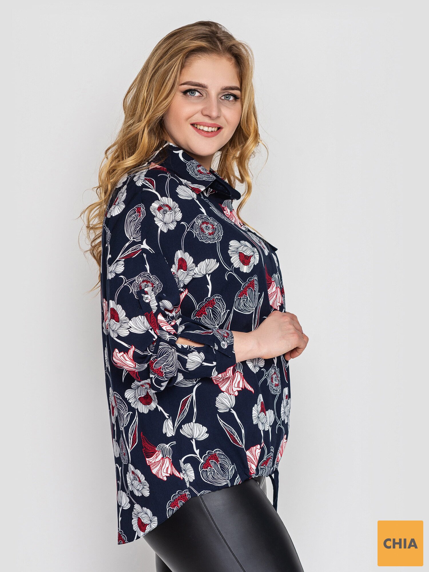 Рубашка женская Китти синяя