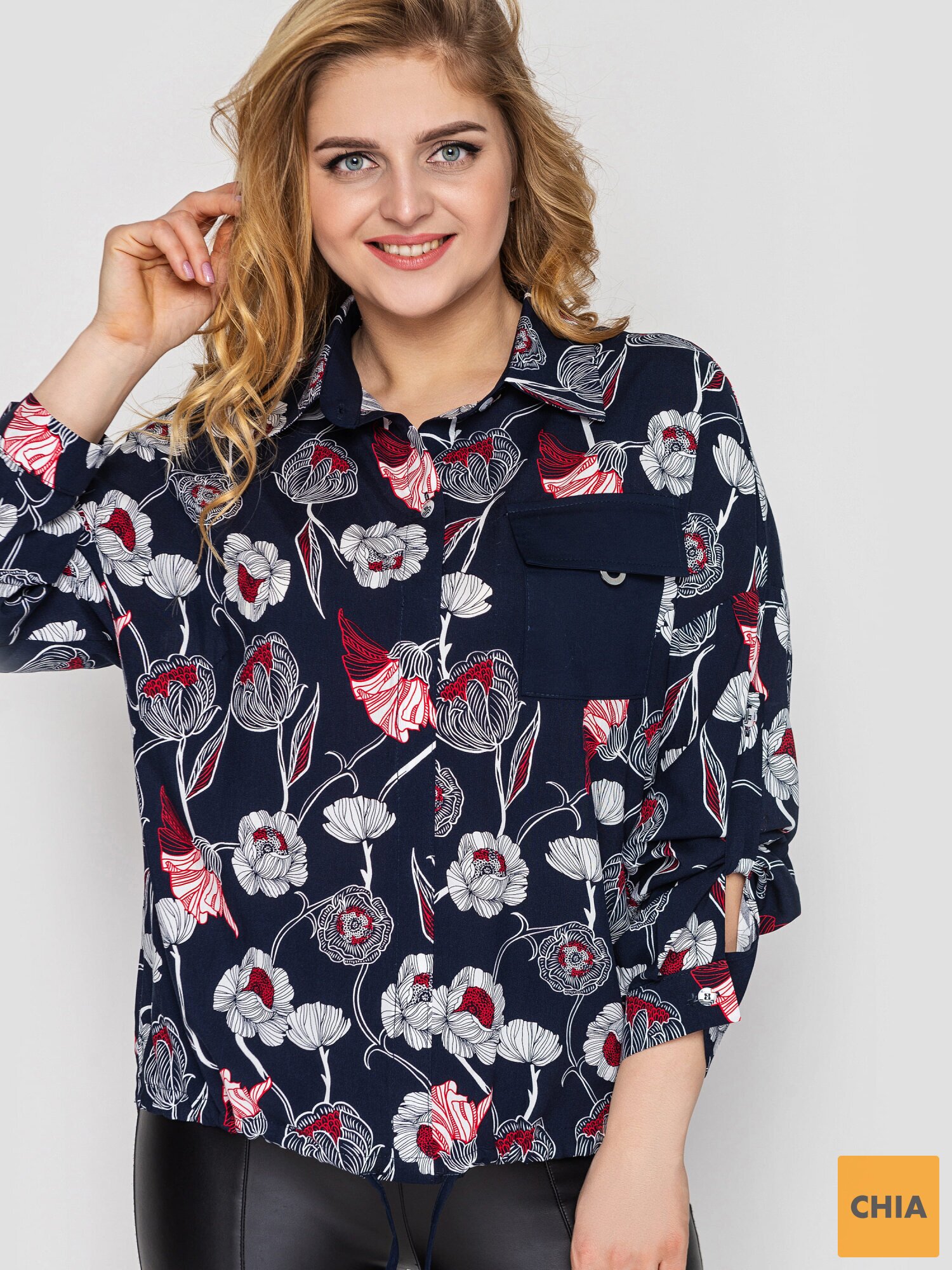 Рубашка женская Китти синяя