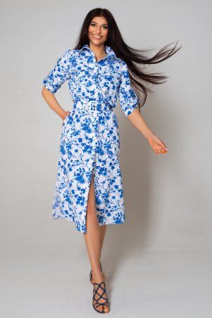 Jadone Fashion: Платье Сафари голубой - фото 1