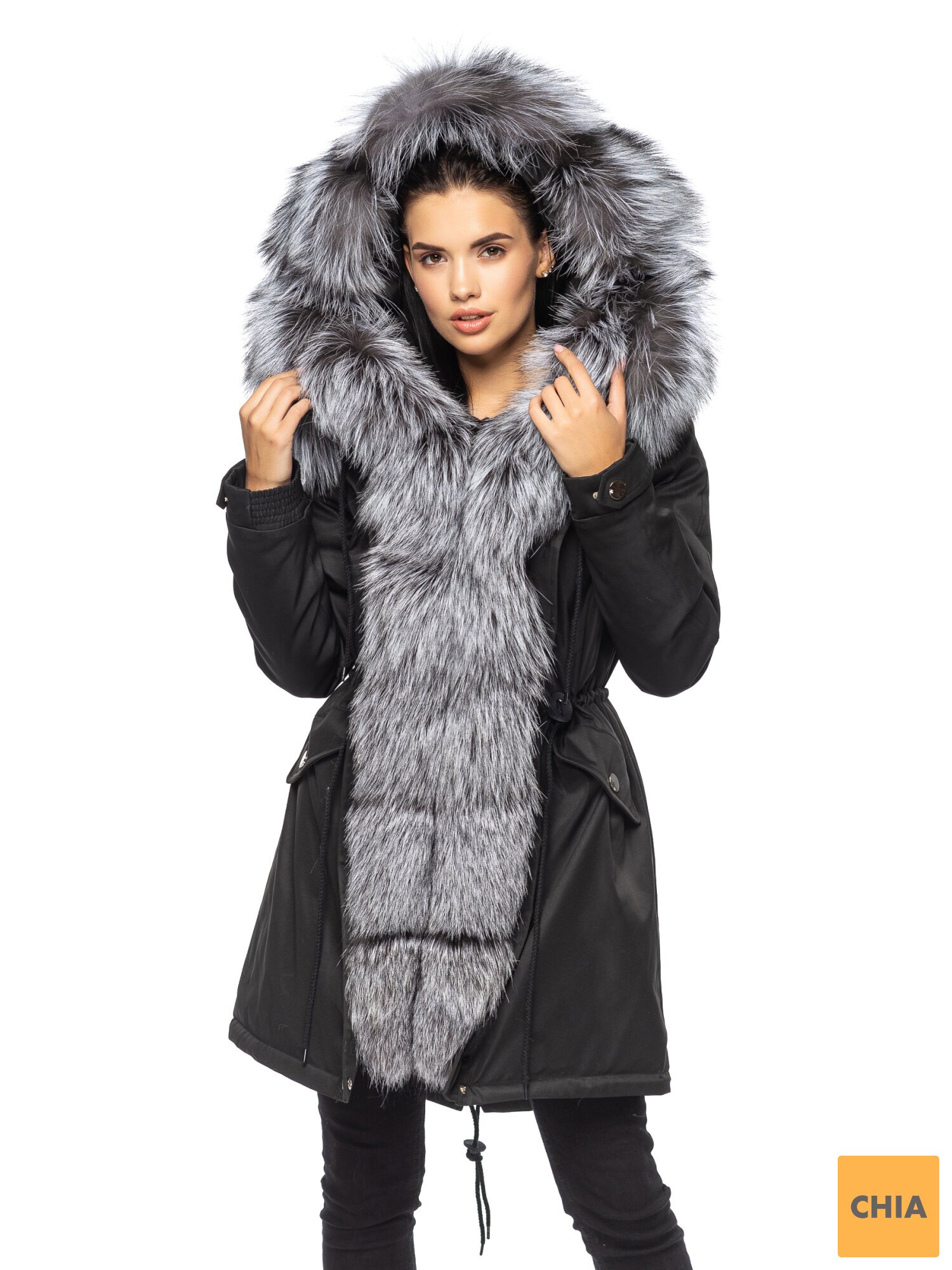 Парка с натуральным мехом Кари