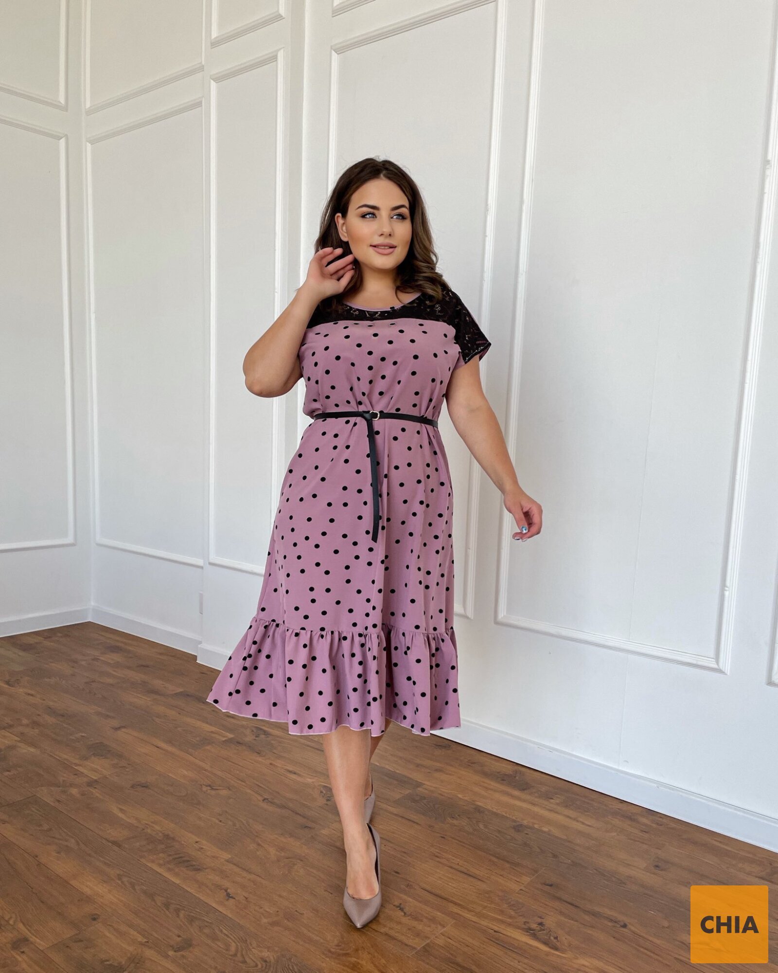 Платье Беатрис пудра горох