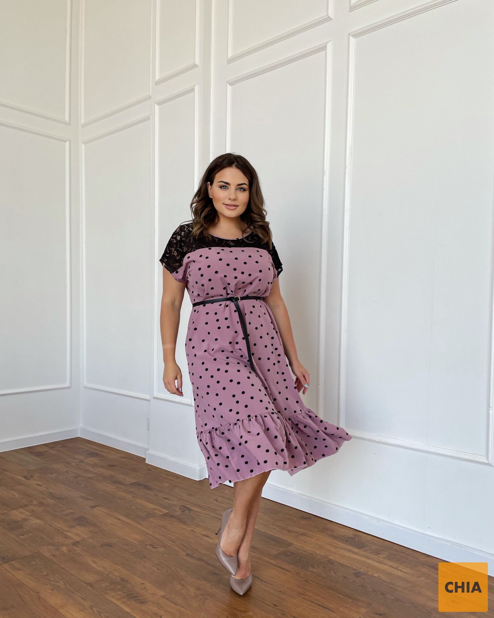 Платье Беатрис пудра горох