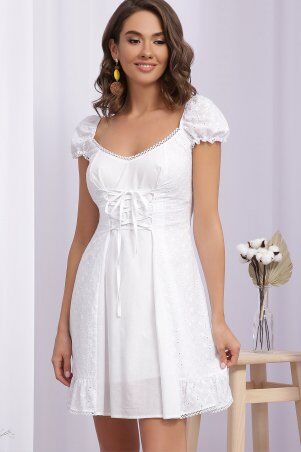 Glem: Платье Ожена к/р белый p69765 - фото 3
