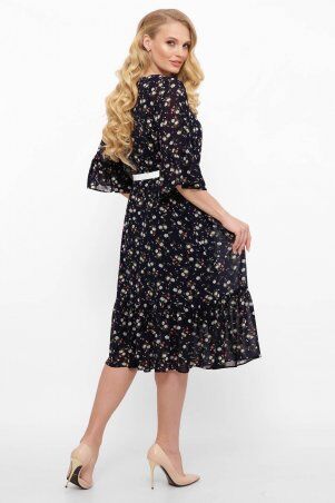 Tatiana: Шифоновое платье с оборками (цветы) МОРГАН черное - фото 2