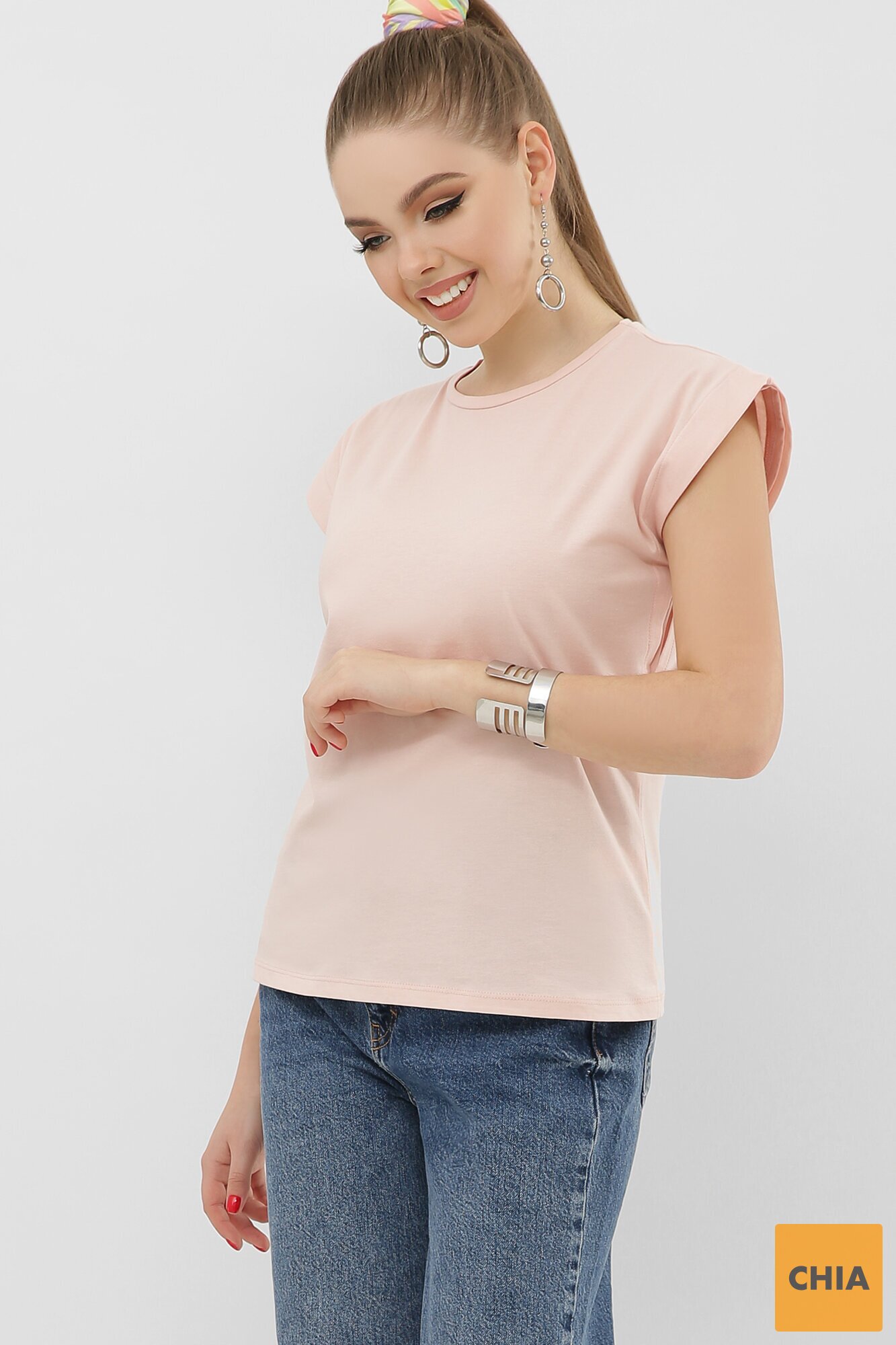 Футболка 6008V Пудра