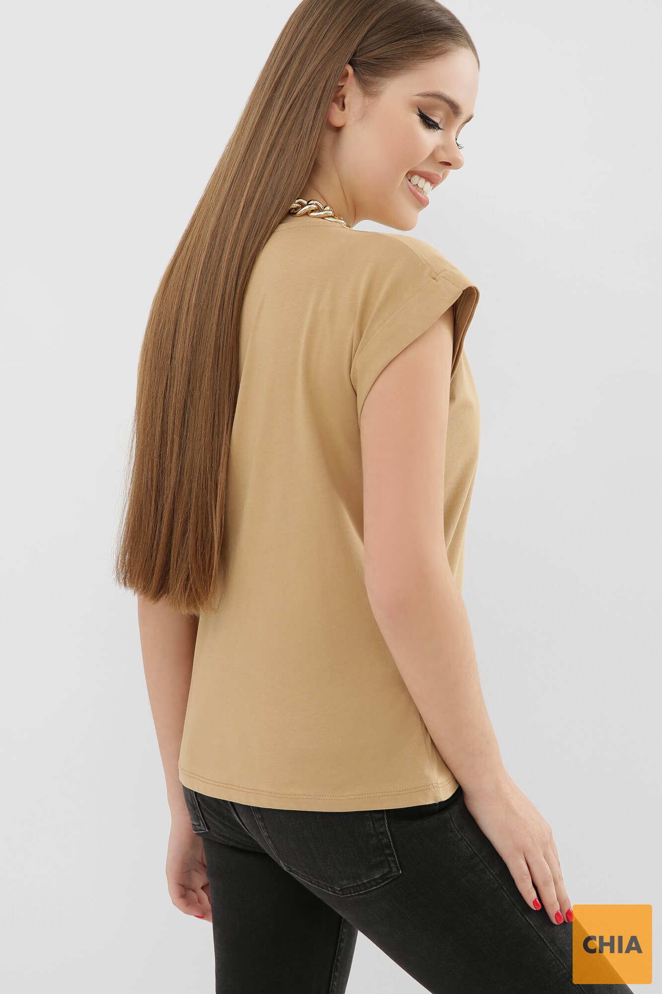 Футболка 6008V Бежевый