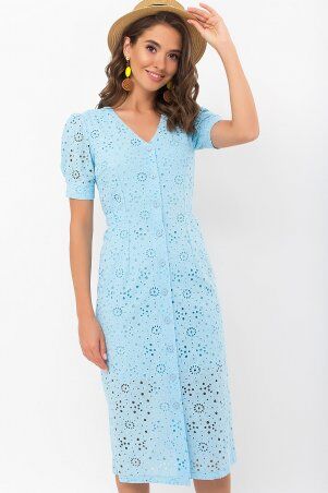 Glem: Платье Клера к/р голубой p69640 - фото 2