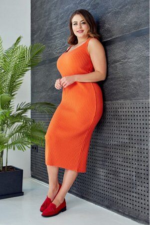 Prima Fashion Knit: Вязаное платье "Лола" - оранжевый  Size + 554405 - фото 2
