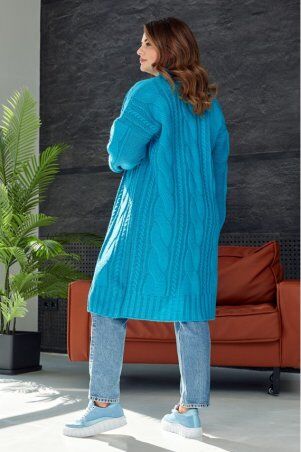 Prima Fashion Knit: Вязаный кардиган "Бэль" - бирюза -  Size+ 4531128 - фото 2