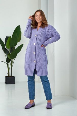 Prima Fashion Knit: Вязаный кардиган "Бэль" - лаванда 4531122 - фото 1