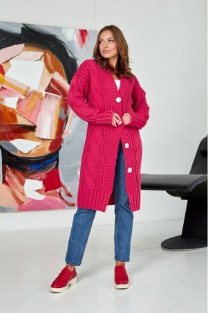 Prima Fashion Knit: Вязаный кардиган "Бэль" - малина 4531118 - фото 1