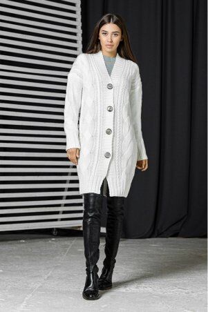 Prima Fashion Knit: Вязаный кардиган "Бэль" - молочный 4531114 - фото 1