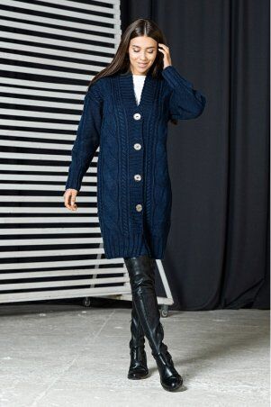 Prima Fashion Knit: Вязаный кардиган "Бэль" - темно-синий 4531116 - фото 1