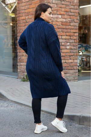 Prima Fashion Knit: Вязаный кардиган "Бэль" - темно-синий -  Size+ 4531109 - фото 2