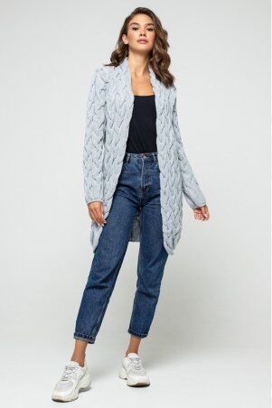 Prima Fashion Knit: Вязаный кардиган "Лало" - Светло-серый 4521047 - фото 1