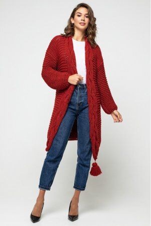Prima Fashion Knit: Вязаный кардиган "Марго" - Бордо 4519025 - фото 1