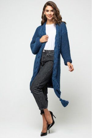 Prima Fashion Knit: Вязаный кардиган "Марго" - Джинс 4519027 - фото 1