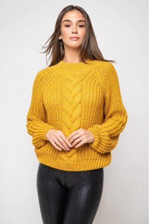 Prima Fashion Knit: Вязаный свитер «Злата»  - горчица 375008 - фото 1