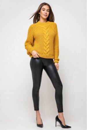 Prima Fashion Knit: Вязаный свитер «Злата»  - горчица 375008 - фото 3