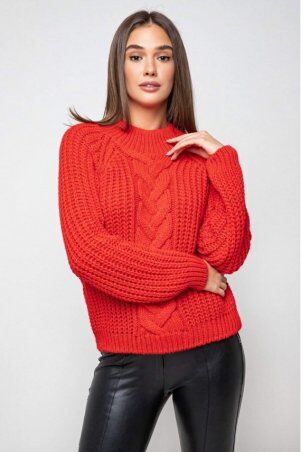 Prima Fashion Knit: Вязаный свитер «Злата»  - красный 375002 - фото 1
