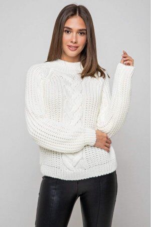Prima Fashion Knit: Вязаный свитер «Злата»  - молочный 375007 - фото 1