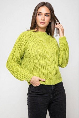 Prima Fashion Knit: Вязаный свитер «Злата» с люрексом - фисташковый 375012 - фото 1