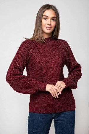 Prima Fashion Knit: Вязаный свитер «Ника» с люрексом - бордо 371009 - фото 1