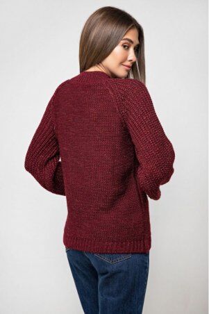 Prima Fashion Knit: Вязаный свитер «Ника» с люрексом - бордо 371009 - фото 2