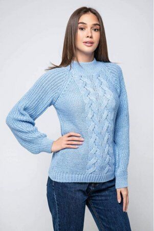 Prima Fashion Knit: Вязаный свитер «Ника» с люрексом - голубой 371004 - фото 1