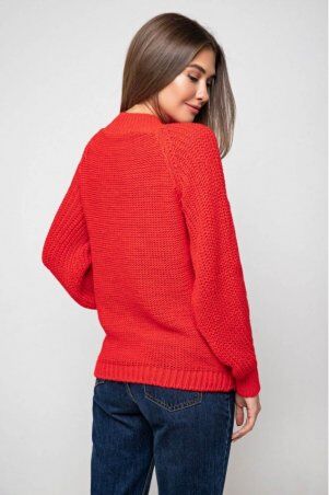 Prima Fashion Knit: Вязаный свитер «Ника» с люрексом - красный 371002 - фото 1