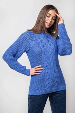 Prima Fashion Knit: ​​Вязаный свитер «Ника» с люрексом - васильковый 371005 - фото 1