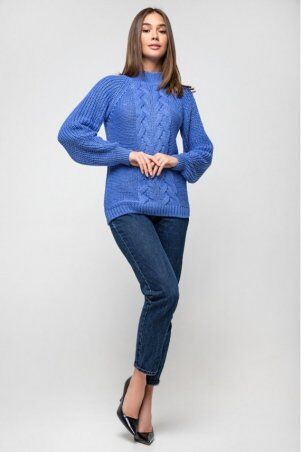 Prima Fashion Knit: ​​Вязаный свитер «Ника» с люрексом - васильковый 371005 - фото 3