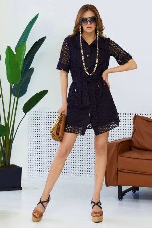 Jadone Fashion: Платье Рисса тёмно-синий - фото 1