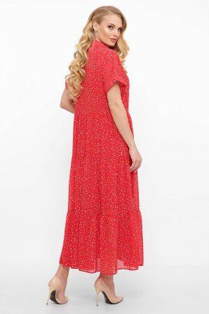 Tatiana: Шифоновое платье с воротничком ДЖУН красное - фото 3