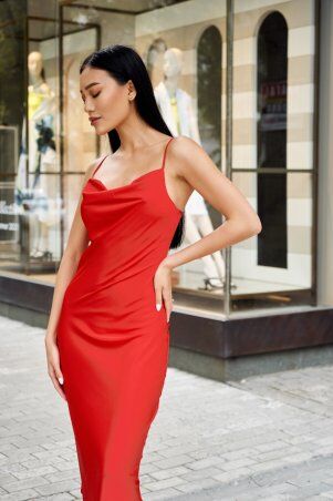 Itelle: Вечірня сукня міді у білизняному стилі червоного кольору Джема 51289 - фото 2
