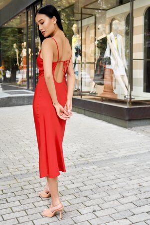 Itelle: Вечірня сукня міді у білизняному стилі червоного кольору Джема 51289 - фото 3