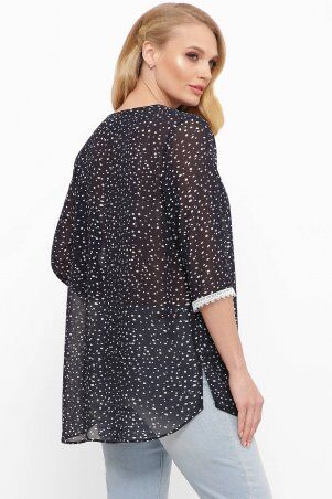 Tatiana: Шифоновая блуза с пуговичками КЕЙТ темно синяя - фото 3